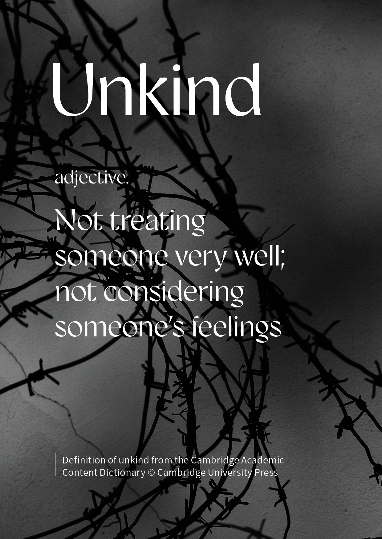 Definition of unkind